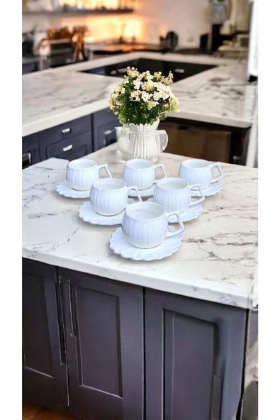 Akkoyunlu home 6 Kişilik Papatya Kahve Fincanı Takımı 90 Ml - 4