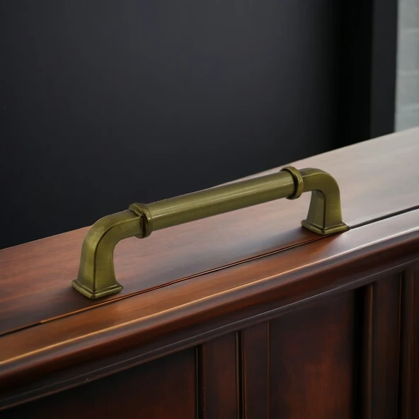 Alfa Metal Antik Sarı Kulp 96 mm Mobilya Çekmece Mutfak Dolabı Dolap Kapak Kulpları Kulb Kulpu - Resim 8