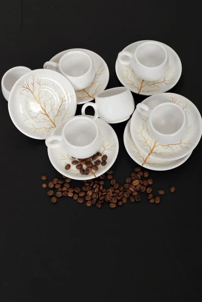 Akkoyunlu home Kahve Fincan Takımı 6 Kişilik El Yapımı Türk Kahvesi Fincanı Lüx Seramik 90 ml - 6