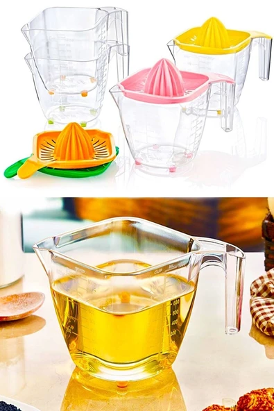 Akkoyunlu home Limon Portakal Narenciye Sıkacağı Katı Meyve Sıkacağı 1 Lt Ölçü Kabı Pratik Mutfak Gereçleri