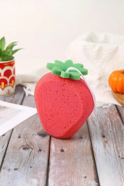 Akkoyunlu home Çocuk Çilek Model Banyo Süngeri Duş Süngeri