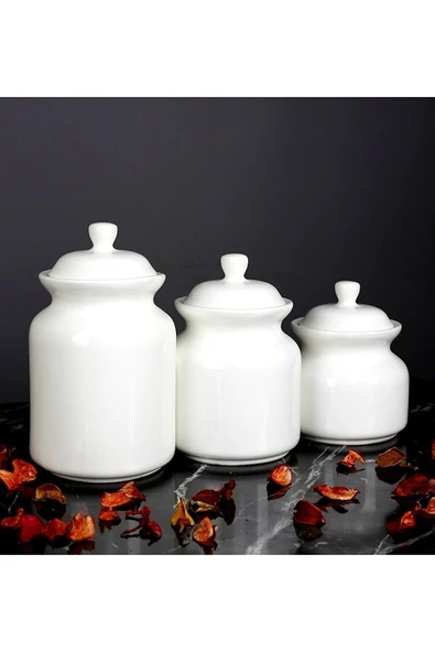 Akkoyunlu home 3'lu Lüks Çay Şeker Tuz Saklama Kavanozu - 2