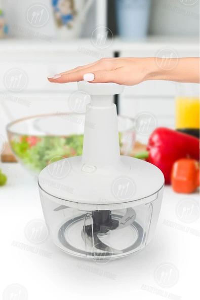 Akkoyunlu home Solingen Bıçaklı Basmalı El Rondosu 3 Bıçaklı Yemek Hazırlık El Rondosu Basmalı Beyaz - 2