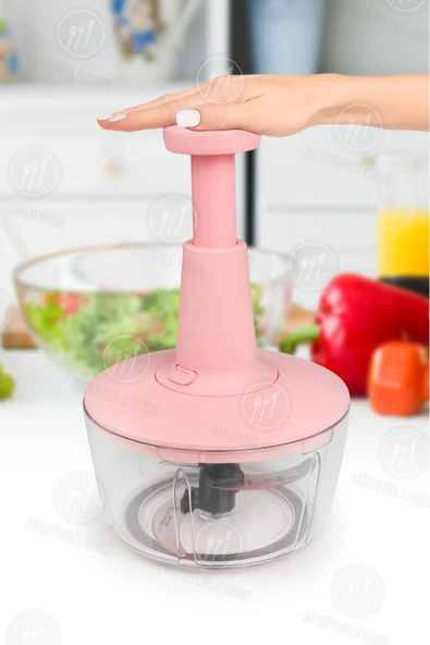 Akkoyunlu home Solingen Bıçaklı Basmalı El Rondosu 3 Bıçaklı Yemek Hazırlık El Rondosu Basmalı Pembe