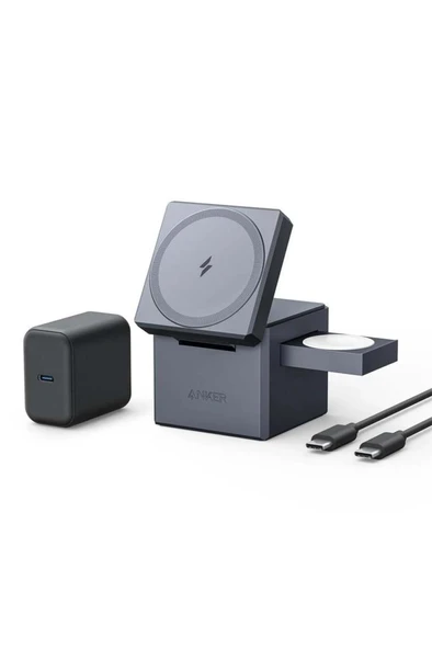 Anker Cube Y1811 3in1 MagSafe Kablosuz Hızlı Şarj Aleti Outlet