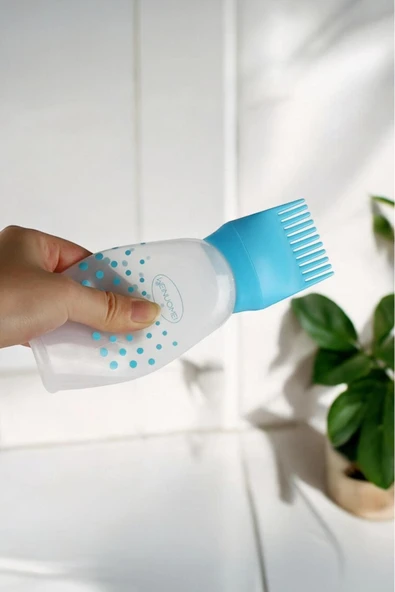 Akkoyunlu home Saç Boyama Şişesi ve Fırçası Tarağı Saç Boyama Slikon Boya Şişesi ve Fırça Ağzı - 2