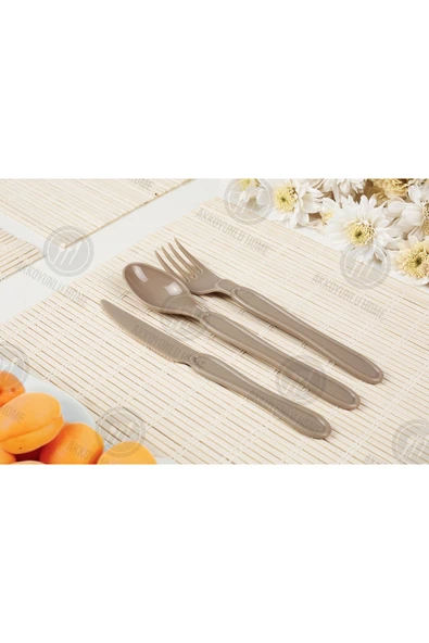 Akkoyunlu home 32 Parça 6 Kişilik Piknik Seti Gri Piknik Takımı(çatal,kaşık,bıçak.tabak.bardak)seti - 4