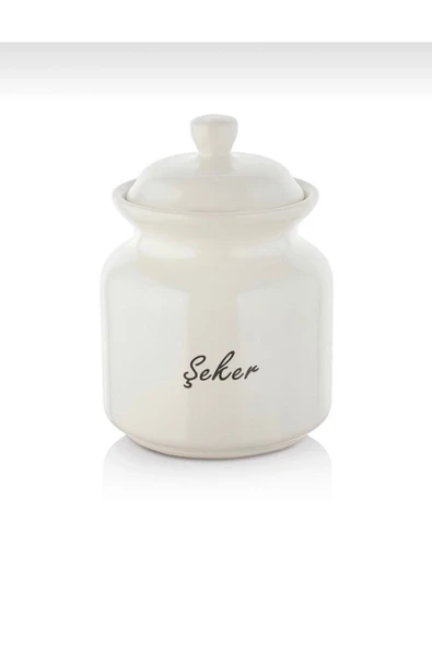 Akkoyunlu home 3'lü Lüks Çay Şeker Tuz Saklama Kavanozu Porselen - 3