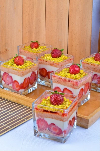 Akkoyunlu home 6'lı Kare Cam Kase Magnolya Kasesi