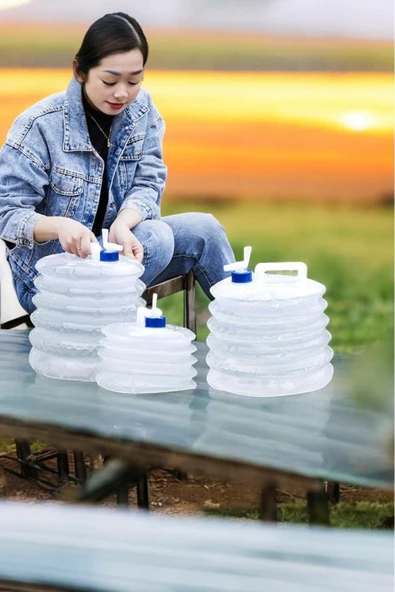 Akkoyunlu home Katlanır Musluklu Su Damacanası Piknik Damacanası Araç içi Taşınabilir Su Bidonu 5L - 4