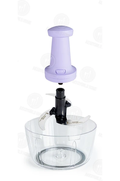 Akkoyunlu home Solingen Bıçaklı Basmalı El Rondosu 3 Bıçaklı Yemek Hazırlık El Rondosu Basmalı Mor - 2