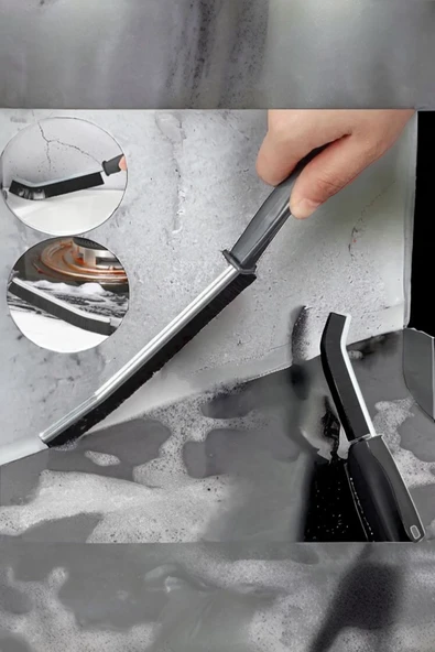 Akkoyunlu home İnce Saplı Çok Amaçlı Kıl Temizlik Fırçası Banyo,Lavobo Temizleme Fırçası - 3