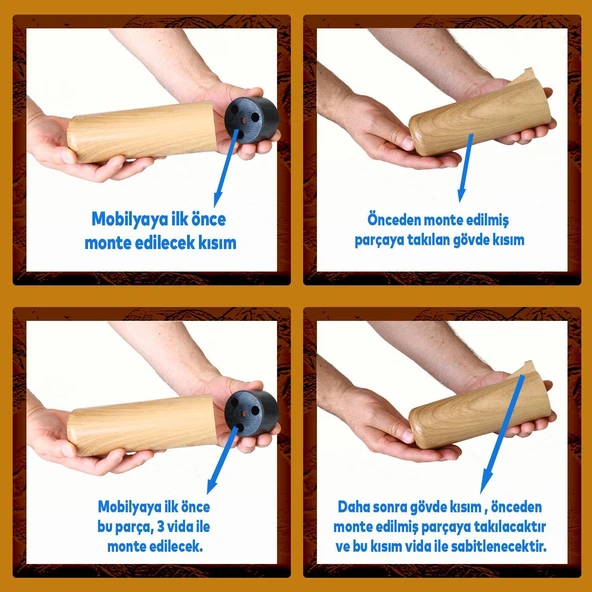 Mobilya Kapsül Ayak Yükseltici Kanepe TV Ünitesi Koltuk Ayağı Baza Ayakları Açık Kübik Ceviz 15 cm - Resim 7