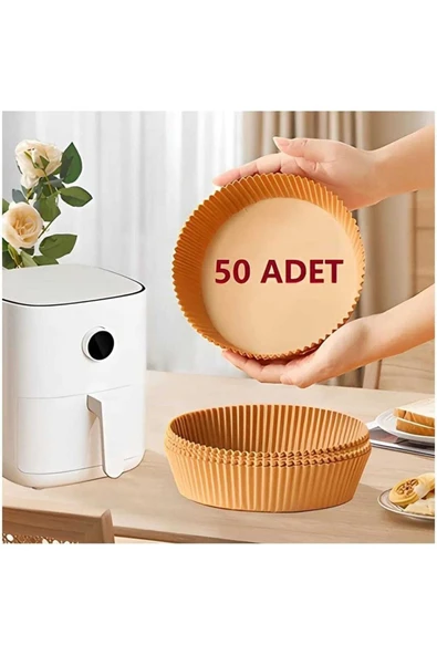 özçelikhome Özçelik Home 50 Adet Airfryer Pişirme Kağıdı Hava Fritözü Yağsız Tefal Kumtel Kağıt