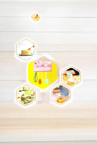 Akkoyunlu home 4'lü Bambu Saplı Slikon Spatula Seti,Spatula,Kaşık,Sıyırıcı,Çırpıcı Spatula Seti Mini - 7
