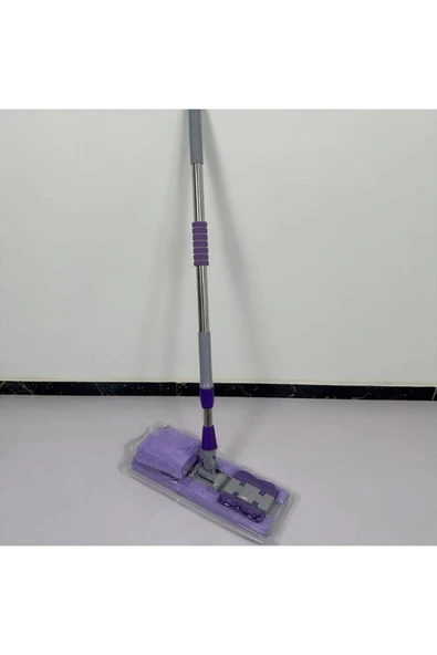 Sezka Life Mandallı Mor Renkli  Mikrofiber Yer Mopu 360°c Döner Başlıklı (1 Adet Yedek Mop Bez) - 5