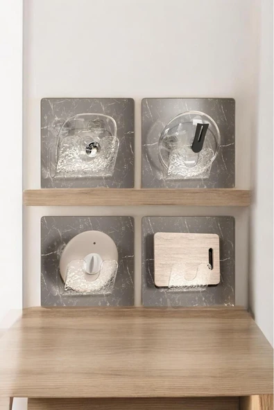 Akkoyunlu home Vantuzlu Tencere Kapağı Rafı,Duvara Asılı Kesme Tahtası Rafı,Kesme Tahta Yerleştirici - 3