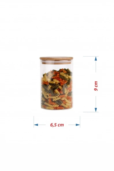 Sezka Life 200ml 6 Adet Bambu Vakum Kapaklı Mini Cam Kavanoz Seti (6.5 Cm X 9cm) - 2