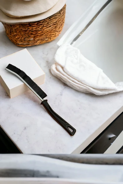 Akkoyunlu home İnce Saplı Çok Amaçlı Kıl Temizlik Fırçası Banyo,Lavobo Temizleme Fırçası - 2