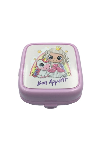 Akkoyunlu home Pembe Kilitli 3 Bölmeli Beslenme Kutusu