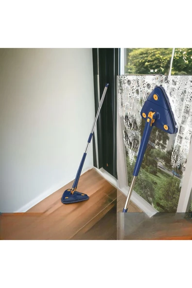 Akkoyunlu home Üçgen Mop Cam Duvar Tavan Fayans Parke Temizleyici Kendinden Sıkmalı Cam Sileceği - 2