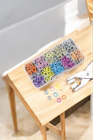 Akkoyunlu home 4 Uçlu Toka,Giyisi,Takma Aleti Metal Çıt Çıt Makinası Dört Kademe Vuruş Plastik Pense - 7