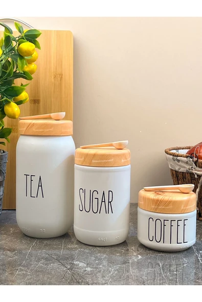 Akkoyunlu home 3 Lü Baharatlık Cam Kavanoz Kapaklı - 2