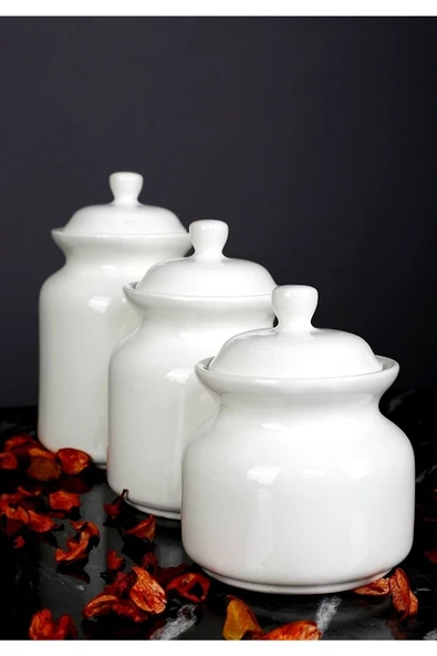 Akkoyunlu home 3'lu Lüks Çay Şeker Tuz Saklama Kavanozu