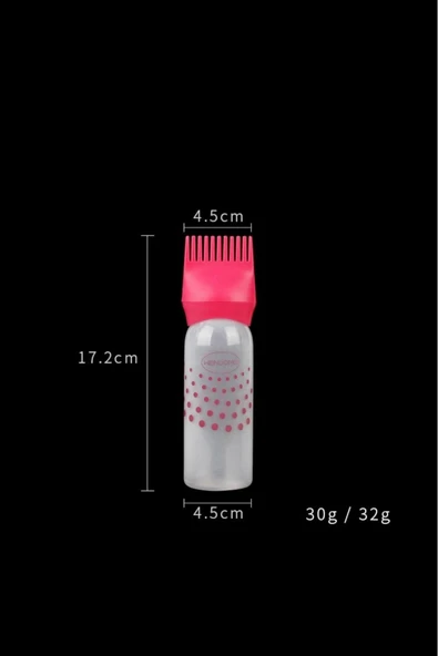 Akkoyunlu home Saç Boyama Şişesi ve Fırçası Tarağı Saç Boyama Slikon Boya Şişesi ve Fırça Ağzı - 4