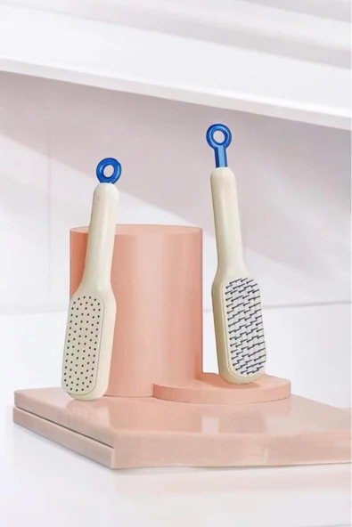 Akkoyunlu home Taşınabilir Saç Tarağı Kendini Temizleyen Dolaşıklık Çözme Saç Fırçası,Saç Tarağı - 2