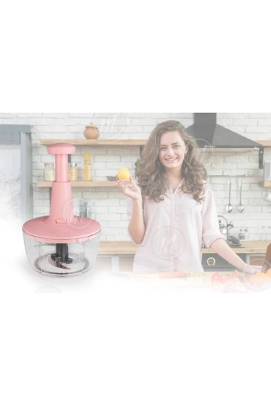 Akkoyunlu home Solingen Bıçaklı Basmalı El Rondosu 3 Bıçaklı Yemek Hazırlık El Rondosu Basmalı Pembe - 4