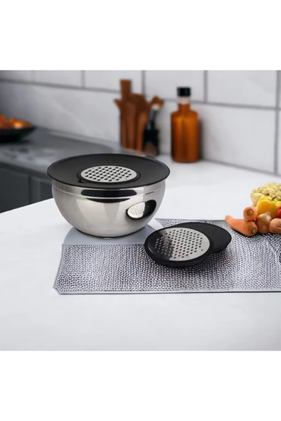 Akkoyunlu home Akkoyunlu Hoem Paslanmaz Çelik Karıştırma & Saklama Kabı Seti Rendeli