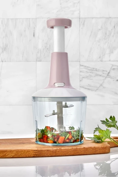 Akkoyunlu home 5 Bıçaklı Manuel Doğrayıcı El Rondosu Gri El Blenderi El Basmalı Rondo