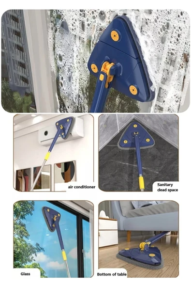 ROLENTSA Paspas Mop Kendinden Sıkmalı Üçgen Cam Silme Aparatı - 2