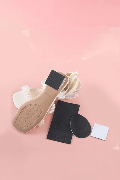 Akkoyunlu home Yapışkanlı Aşınmaya Dayanıklı Ayakkabı Topuklu Taban Örgü Kaymaz Silikon Tabanlık - 4