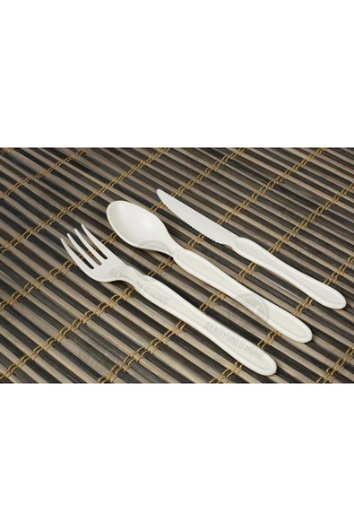 Akkoyunlu home 32 Parça 6 Kişilik Piknik Seti Beyaz Piknik Takımı(çatal,kaşık,bıçak.tabak.bardak)set - 5