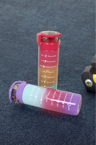 Akkoyunlu home Motivasyon Cam Matara,Su Matarası Renkli 550 CC - 5