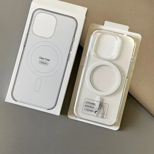 IPhone 15 Pro Uyumlu Magsafe Köşe ve Kamera Korumalı Lüks Şeffaf Silikon - 6