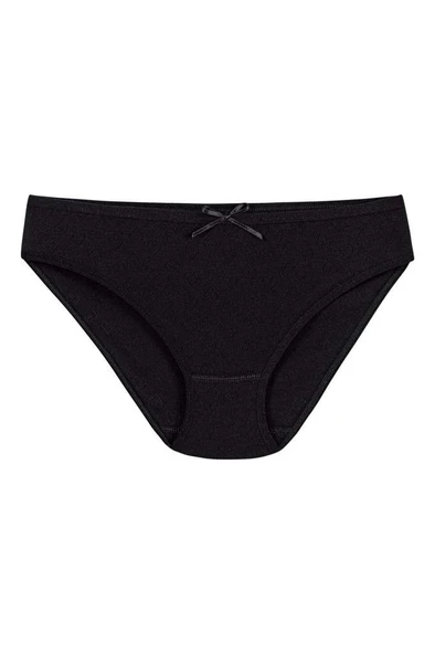 6 Adet Yıldız Bayan Ribana Kalpli Bikini Külot Siyah 3578