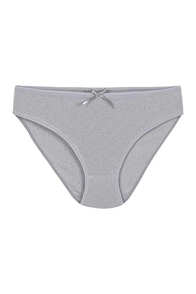6 Adet Yıldız Bayan Ribana Kalpli Bikini Külot Gri 3574