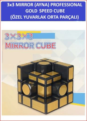 ZETCONCEPT 3X3 GOLDEN MIRROR YUVARLAK PARÇALI AYNA KÜP -Zeka Küpü - Profesyonel Speed Cube - Sabır Küpü - 3