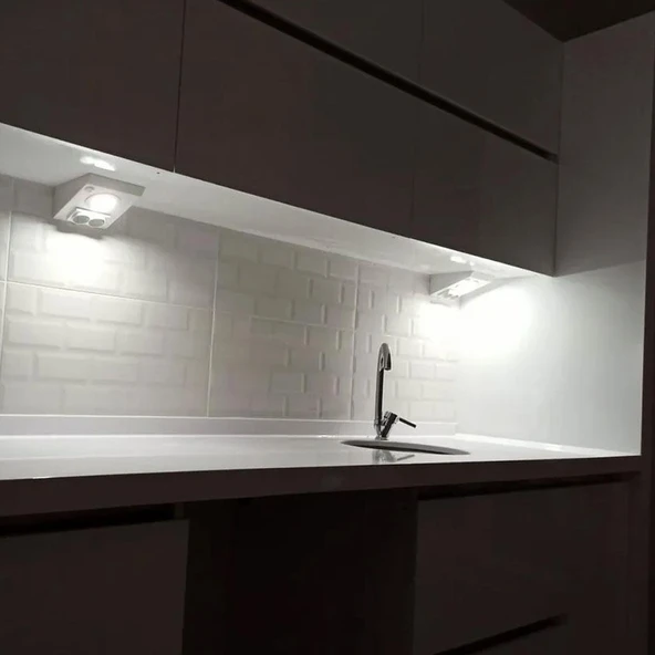 Mutfak Aydınlatma Tezgah Altı Led Prizli Led Aydınlatma Armatür Beyaz Metal - 3