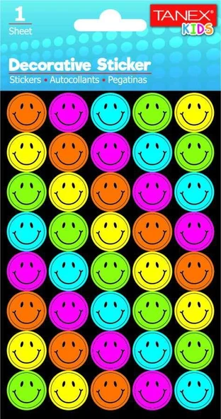 TANEX TNX-25018 PUFFY RENKLI GULEN YUZLER STICKER