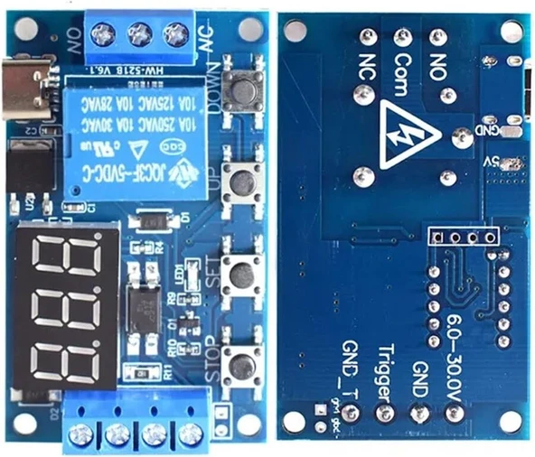 DC 6-30V Type-C USB Zaman Röle Modülü - 2