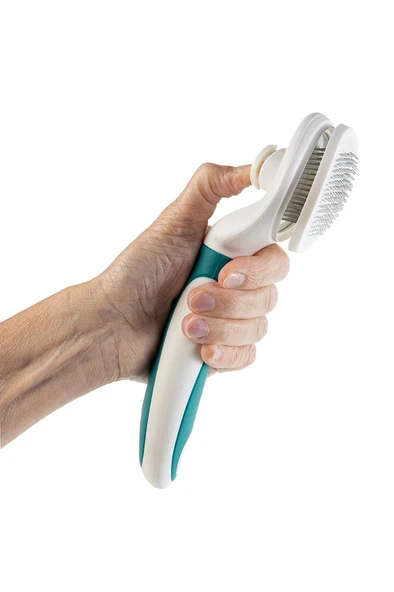 Gimdog Oval Kendi Kendini Temizleyen Basmalı Kedi ve Köpek Tarağı 11X19,5 cm