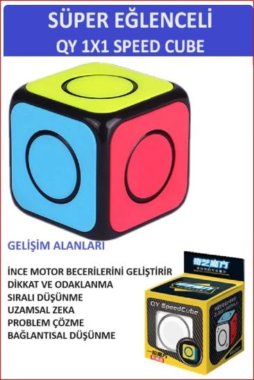 ZETCONCEPT Qy 1x1 Speed Cube Ince Motor Ve Zeka Gelişimini Destekleyici Zeka Küpü - Spin Versiyon. Sabır Küpü