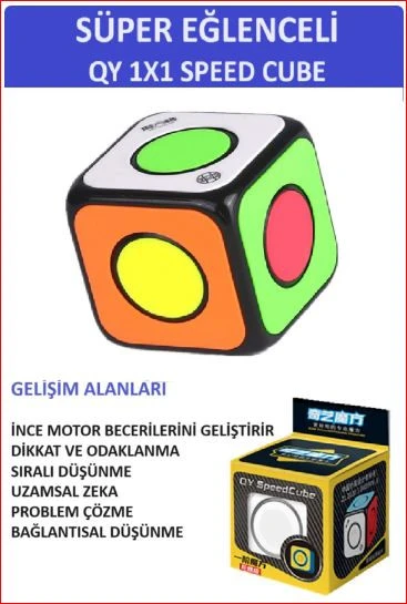 ZETCONCEPT Qy 1x1 Speed Cube Ince Motor Ve Zeka Gelişimini Destekleyici Zeka Küpü - Spin Versiyon. Sabır Küpü - 3