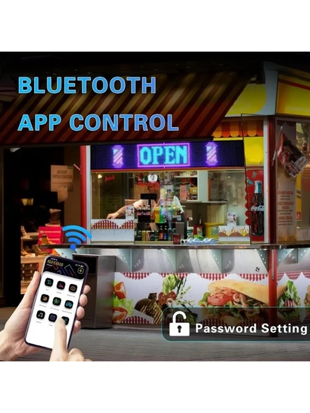 Led Matrix Panel Küçük Boy Dijital Kayar Rgb Ekran Kumandalı Mobil Uygulamalı 37 X 9 cm - 5