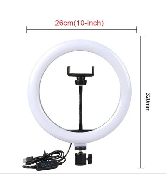10 Inch 3 Kademeli Ring Light – Ayarlanabilir Işık ve Mükemmel Selfie Işığı - Resim 3