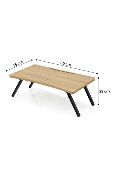 Ahşap Ergonomik Keyif Sehpası Laptop Sehpası Taşınabilir Kahvaltı Masası Katlanır Çalışma Sehpası - 3